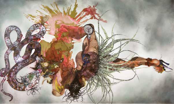 Creative COLLAGE! In this same gallery, find Non je ne regrette rien by Wangechi Mutu. This artist makes mixed-media collage and is inspired by the human body.