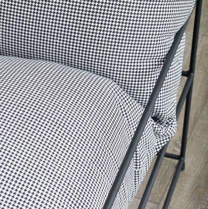 Houndstooth black and white fabric x Powdercoated metal frame