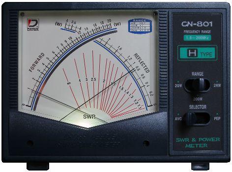 Analog power and SWR (standing wave ratio) meter for 1.8-200 MHz.