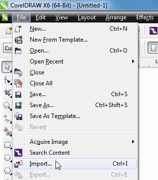 5. If you would like to engrave an image on your cover, click File, and then click Import on the resulting menu.