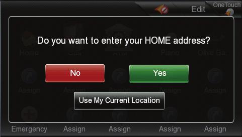 If you have a Home Address saved, the receiver will begin giving you navigation information to arrive at your home. If you do not have a Home Address saved you will be prompted to enter one.