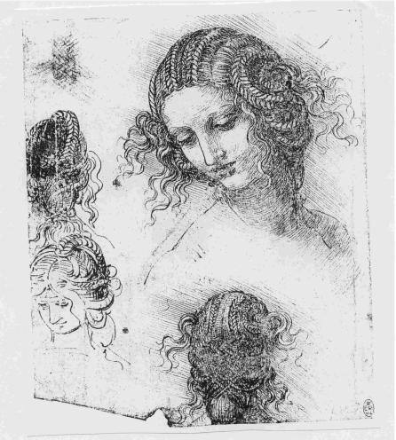 Figure B. 'Study for the Head of Leda' - Leonardo c. 1505-07.