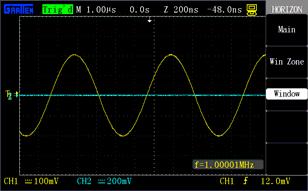 low-frequency signal is observed at the scan mode. 2.6.2 Window expansion Window expansion is used for amplifying a segment of waveform so as to check details.