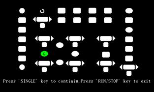continue, Press RUN/STOP key to exit. After continuously pressing the [SINGLE] key, the corresponding region on the screen will be in green when the key is lightened.