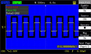 Figure 2-77 Pass/Fail Test result Figure 2-78 Waveform recording 2.12.7 Waveform recording The waveform recording function can be used for recording waveforms input by channel 1 and channel 2.