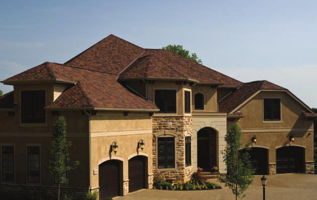 LUXURY SHINGLES COLOR AVAILABILITY Aged Bark Autumn Blend** Presidential Shake, shown in Aged Bark PRESIDENTIAL SHAKE Charcoal Black Two-piece laminated fiberglass construction Distinctive sculpted,