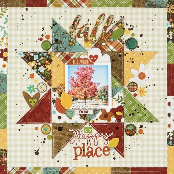 Simple Tip: Take inspiration from a quilt pattern for your design as Ashley did in her layout!