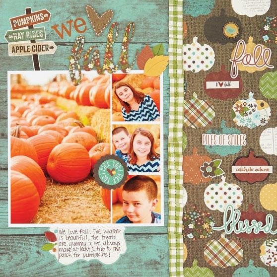 Pumpkin Everything 12x12 Designer Cardstock Autumn Breeze/Gingham Simple Basics