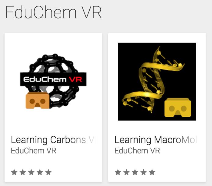 EduChem VR Freemium apps Three freemium virtual reality apps available