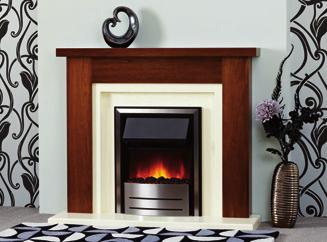 Hearth and Back: Boxed Hearth in Bianca Finish Fire: Focusflame Black Chic