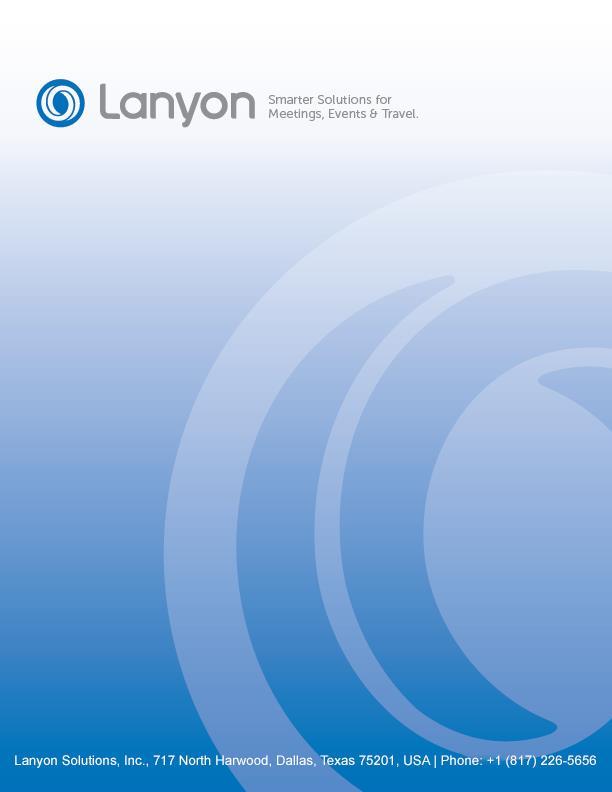 Lanyon Smart Events Cloud Meetings and Events DocuSign Integration User Guide Fax: 817.226.