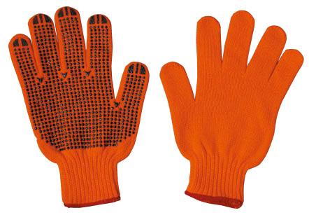 75 / DOZ #UN9-ACR4808 Red Acrylic Knit Glove PUC Dots Palm Side 13.