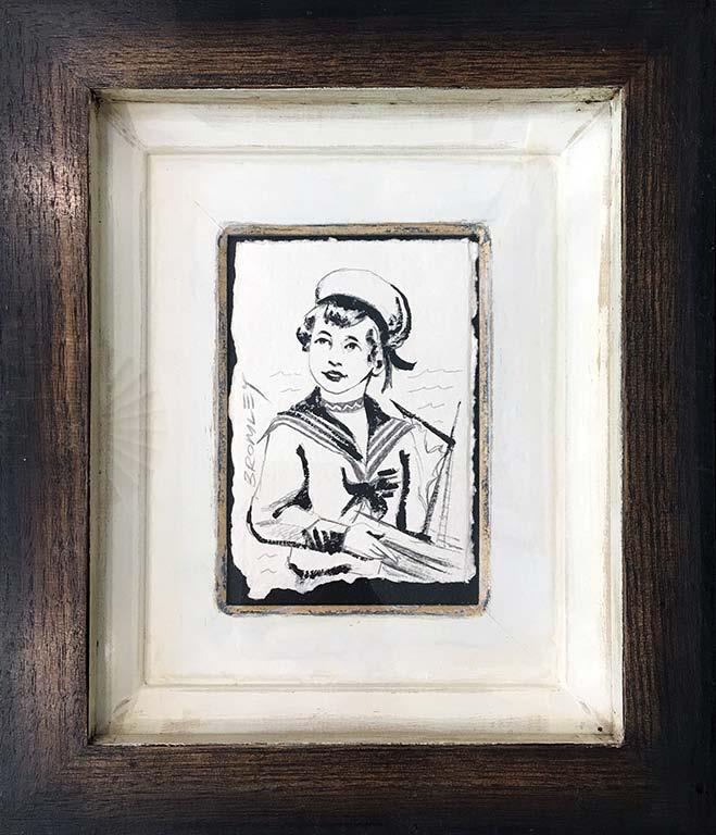 BOY PORTRAIT Gouache and Pencil on Art Paper Framed 25 x 35 cm $800