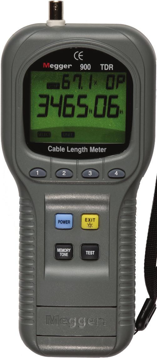 90 Monochrome or colour options Primary cell or rechargeable options Large back lit LCD display Dual cursor measurement Intermittent fault location Output pulse amplitude and width control "TX Null"