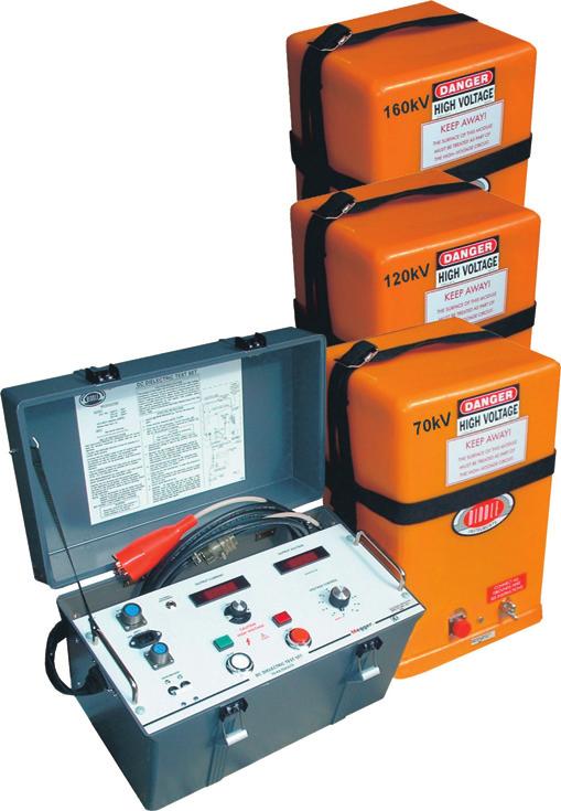 d.c. proof and insulation resistance testing equipment 220000 series 70 kv/ 120 kv and 160 kv d.c. dielectric test set Available in analogue and digital models Lightest weight available in