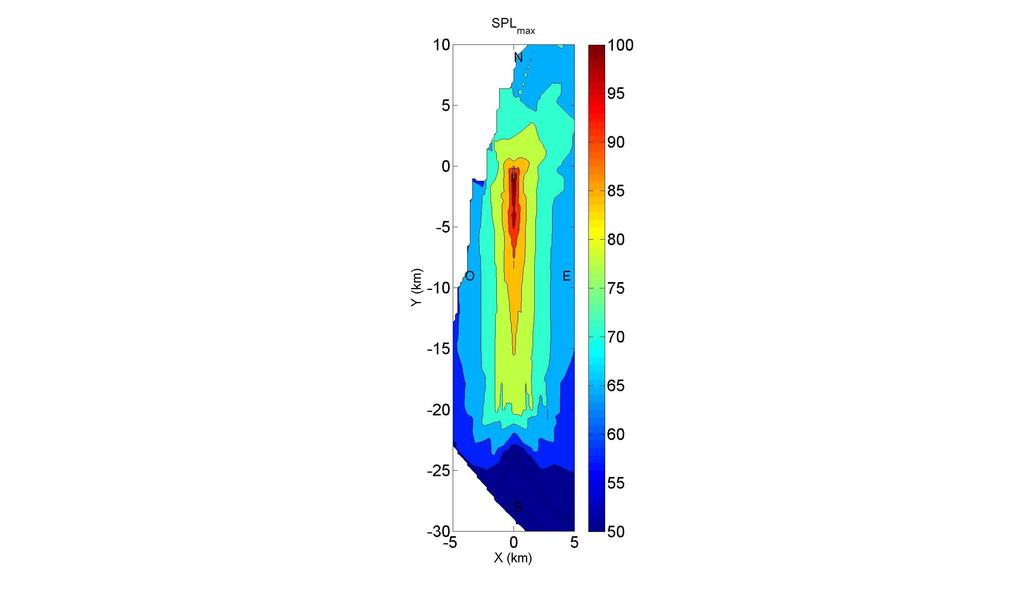 10 db Figure 8: Footprint of the maximum sound pressure level surrounding an airport. 5.