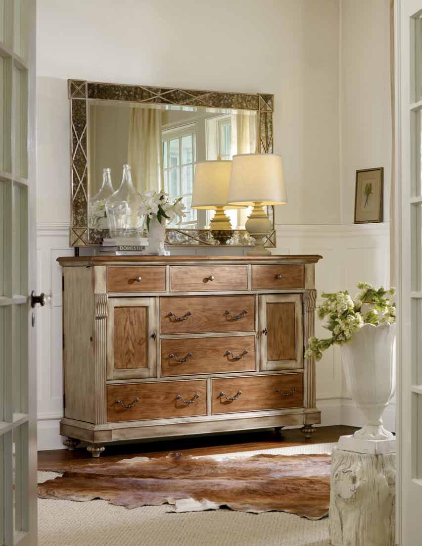 A hidden jewelry door on the side of the dresser is a convenient spot