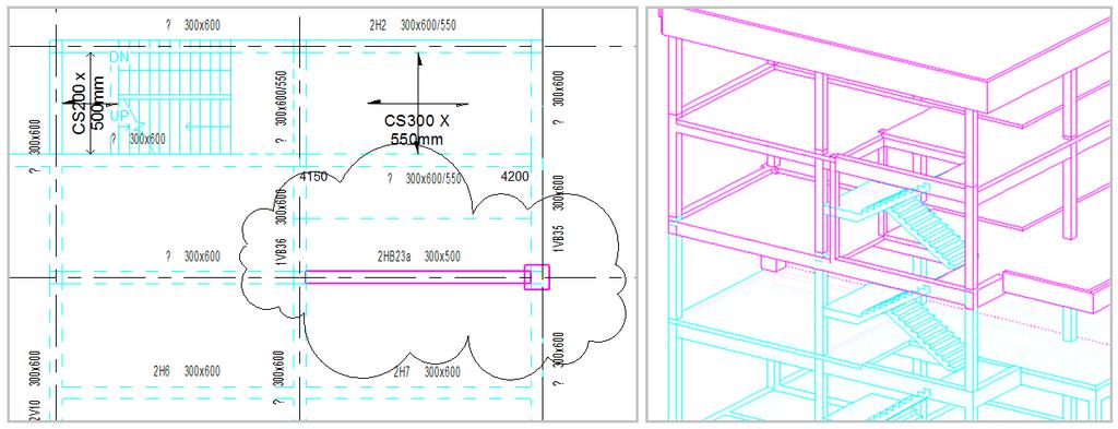 Figure 2 - Sample of A&A Project / Project for re-submission (2D and 3D Views) COLOUR CODING This task can generally be executed in the following sequence with most BIM Software Highlight all objects