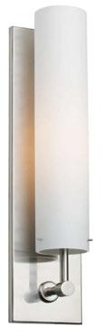 WS239 Regis Wall LED Cased opale glass cylinder on rectangular backplate. s included. Dimmable with ELV or Triac dimmer. 16.75 WS238 20.