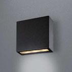 Shown: (1) WO857BKLED Concordia in Black Concordia One-Way Outdoor rated square down light made from die cast aluminum.