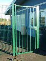 GATES AND DOORS WITH WELDED WIRE MESH OR BAR PANELS GATE :WHITE, RAL9010 DOOR: GREEN RAL 6005 COLOR + WITH WELDED WIRE MESH Dimensions: - Height: 1.10 m - 1 door leaf with a width 1 m, 1.5 m and 2 m.