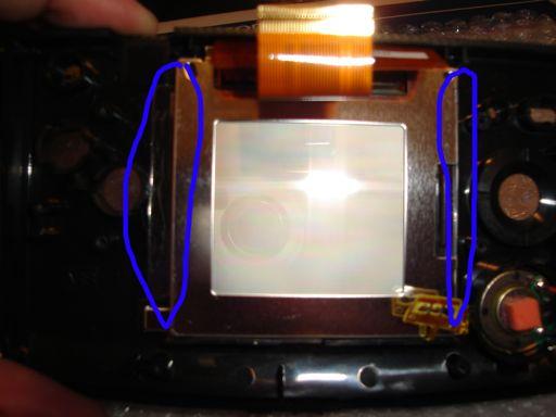 After your front light is in place you will need to place the NGPC LCD back into the housing. YOU WILL need to align the LCD as you no longer have the left and right walls to align it for you.