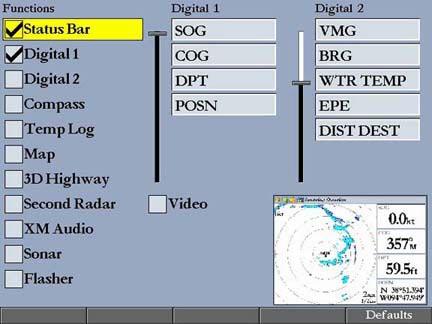 Radar Page With the radar properly installed, when you turn on your GPSMAP 3006C/3010C, it should detect the radar as a new network connection.