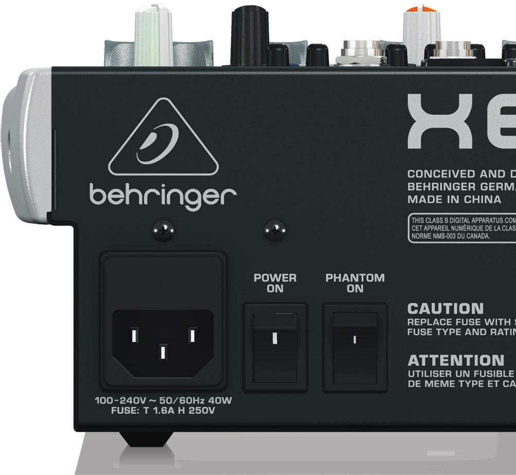 For service, support or more information contact the BEHRINGER location nearest you: Europe MUSIC Group Services UK USA/Canada MUSIC Group Services NV