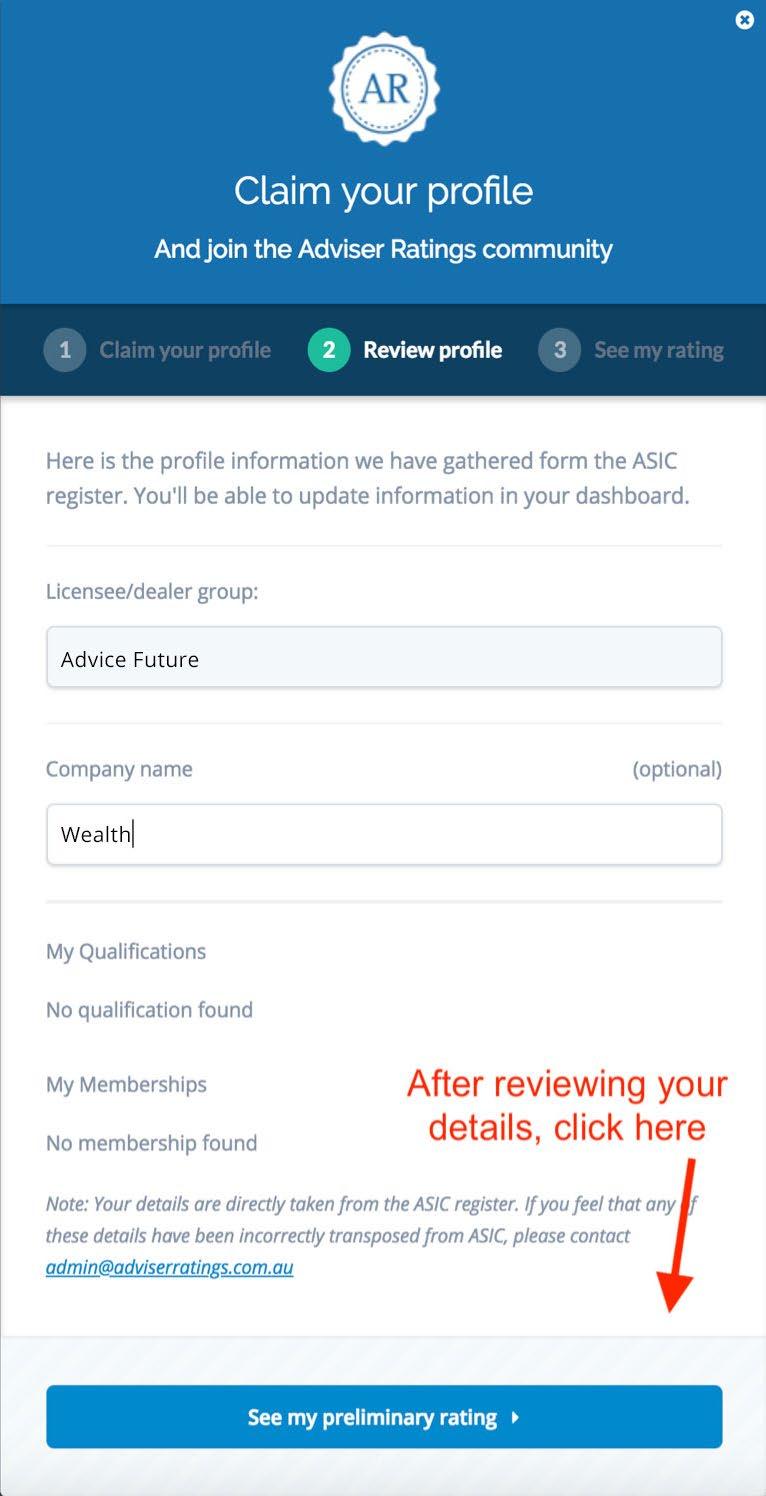 Claiming Your Free Adviser Ratings Profile Adviser Ratings 4