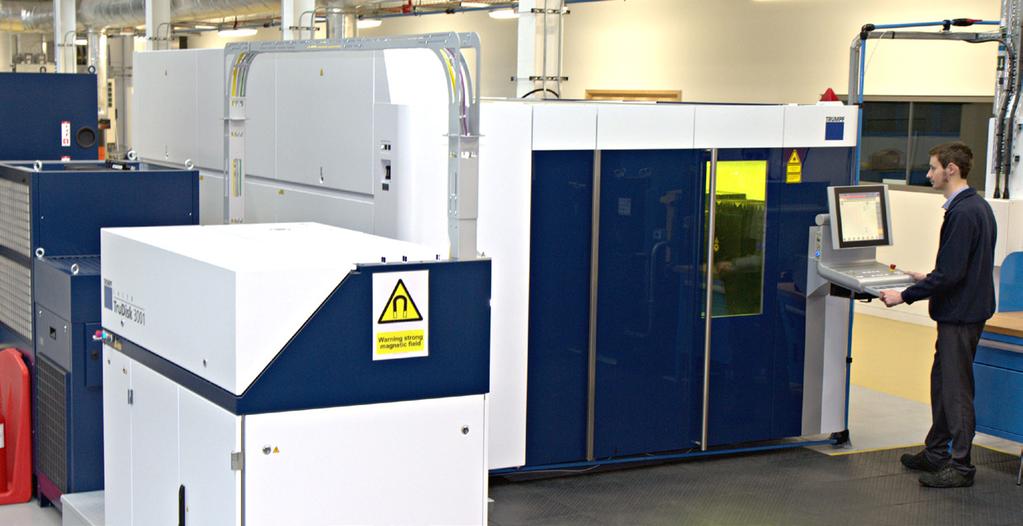 DPG equipment Laser cutting Trumpf TruLaser 5030 fiber Laser cutter for thin and thick sheet metal.