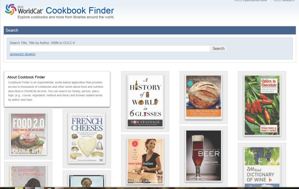 Fiction Finder & Cookbook Finder Experimental