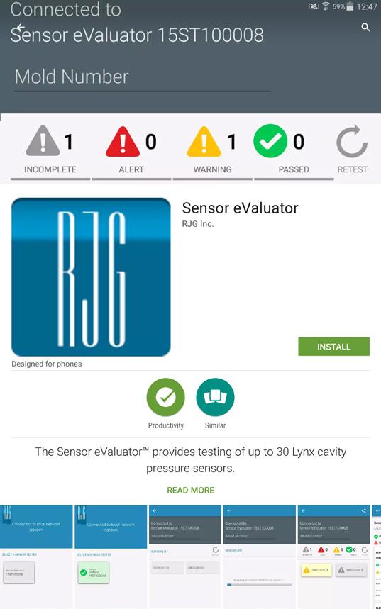 Select the 4 Sensor evaluator application.