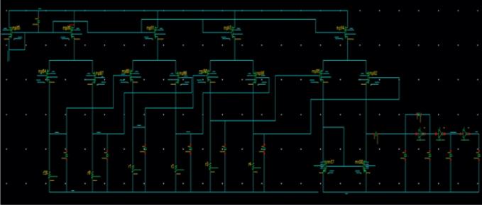 Figure A-4: Comparator circuit circuit simulation, this simulation does not include the delay measurement circuit. It assumes the delay can be measured accurately.