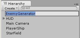 Enemy Generators Now that we have an enemy to spawn, we need something in game to spawn them. A new game object will be created which will act as the enemy generator.