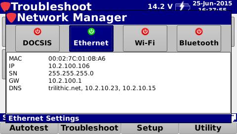tests have been run on a particular job Simple Network Management Choose between Ethernet, Wi-Fi,