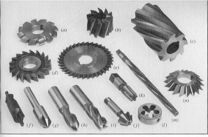 6 The illustrations shown are common cutting tools used in milling manufacturing operations.