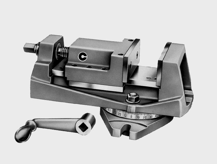 8 Lesson One Fig. 1-4. A table-mounted milling machine vise Movable jaw Vise bed Stationary jaw drive the arbor. The face of the spindle nose also has threaded boltholes to mount large (above 6 in.