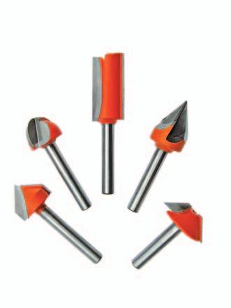 Carbide and 45 for and Wood bits are mostly used for machining wood. However, due to their carbide cutting edges they are also very well suitable for working on other kinds of materials like plastics.