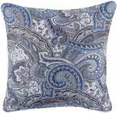 18 W x 18 H THERESE EARTH A1000281 Nuvella (indoor/outdoor) paisley design in neutral. Polyester cover. Sewn closed. Fiber filler. Spot clean only. Ships 4 per case.