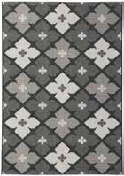 Geometric diamond pattern in navy blue and brown. Indoor/outdoor safe. Machine woven. Polypropylene. 6mm pile. Spot clean only. Rug pad recommended. ASHO R402391 Large Rug 93.96 W x 129.96 D x 0.