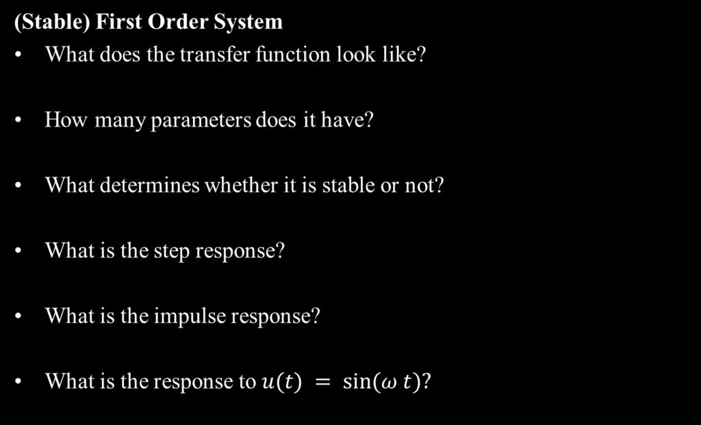 Repertoire of System Response