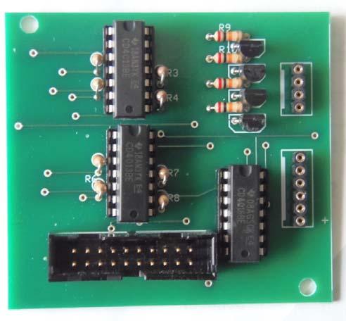 3. Latching Circuit Linking the Fascia Control Panel and the Servo Drivers The common circuitry that s needed to interface each Servo Driver board to the buttons, and the LEDs on the panel is
