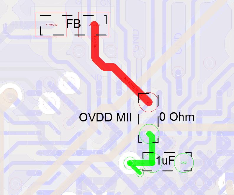 Power Distribution 4.1. OVDD MII Layout The xmii power (OVDD) requires special attention.
