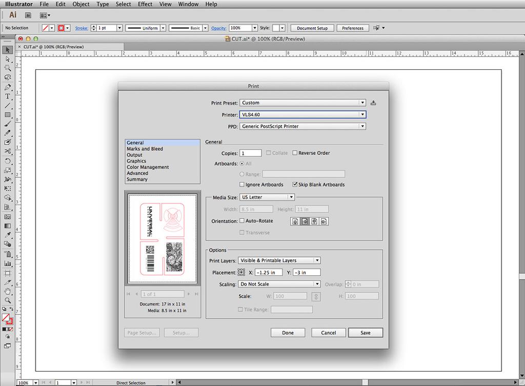 PRINT OR IMPORT YOUR FILE Print via a Windows driver or import a.pdf or.dxf using Universal s Direct Import software.