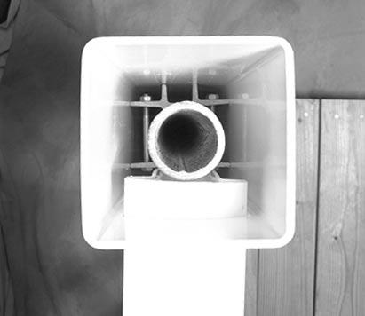 insert project 3 4" inside the post.