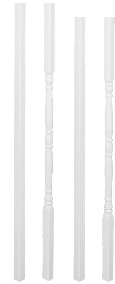 4 B ALUSTERS Flat rail balusters are 2" longer than stair rail balusters. See table below.