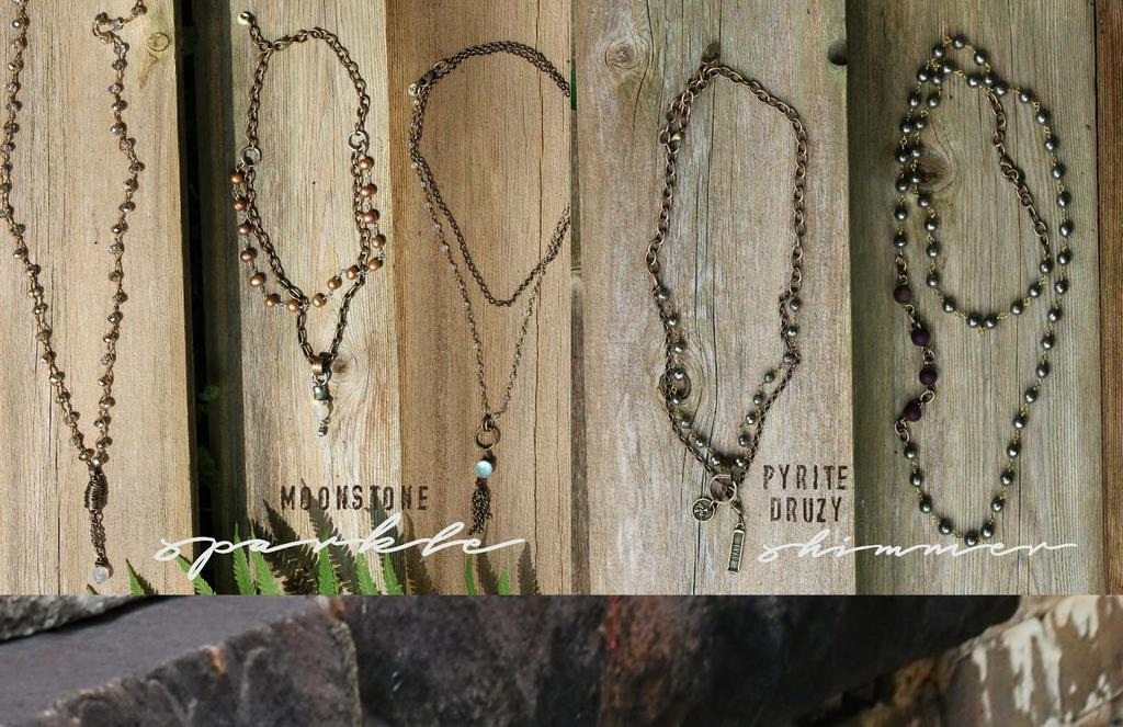 A B C D E A SUNDARA classic necklace Hand knotted faceted crystal rosary chain.