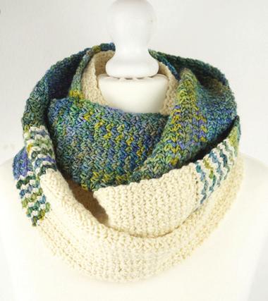 this beautiful cowl while learning about changing yarn colors and reading a pattern, as well as crochet and double crochet.