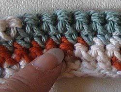 Row #1 Row #2 Row #3 Row #4 Single Crochet Potholder - Next The Single Crochet Potholder, pictured to the left, is the pattern that goes