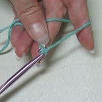 And pull the loop through - making the next loop, or chain stitch.